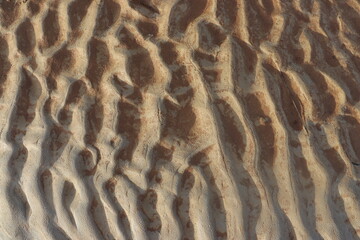 sand that forms waves, due to waves of water currents. natural background