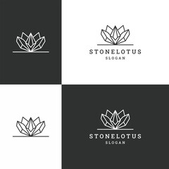 Fototapeta na wymiar Stone lotus logo icon design template vector illustration