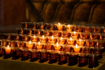 Arizona Mission Church Votive Candle Row Detail