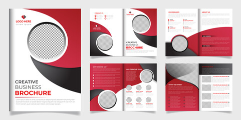 Professional and Creative Corporate Business Brochure Minimalist 8 pages brochure Design Print Template