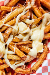 Top view of poutine