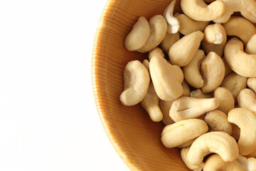 美味しそうなカシューナッツとコピースペース