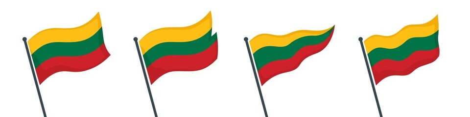 Waving Glorious Lithuania Flag Set