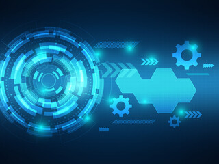 abstract blue futuristic cyber technology background