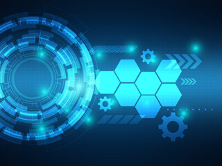 Fototapeta premium abstract blue futuristic cyber technology background
