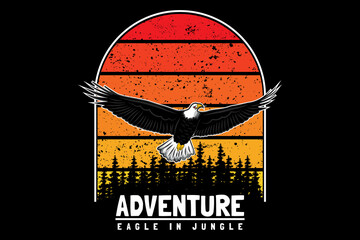 Eagle retro design landscape