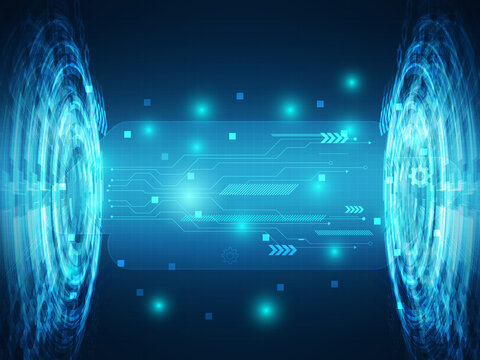 Abstract Blue Futuristic Cyber Technology Background