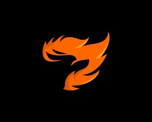 Logo fire fox combination vector
