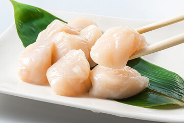 美味しい帆立の刺身