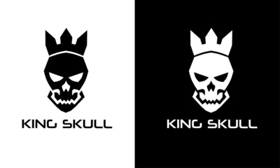 Illustration vector graphic of template logo head skulls used crown perfect for king skulls logo concept