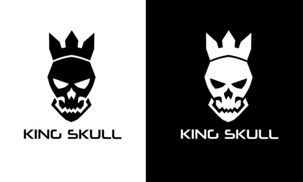 Dark king logo,skull logo,vector logo template vector de Stock