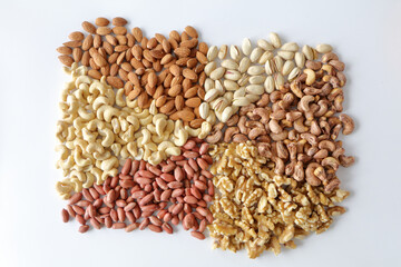 6種のミックスナッツのイメージテクスチャ素材