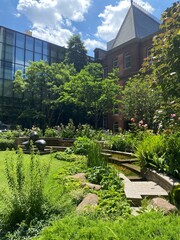 The garden beside Mitsubishi ichigokan Museum in Marunouchi district Tokyo Station area, year 2022 June 4th