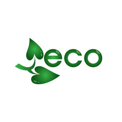 Green eco logotype with leaves. Concept of environment protect. Green eco energy. 