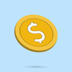 3D money coin icon vector illustration for payment and financial theme