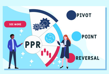 PPR - Pivot Point Reversal acronym. business concept background. vector illustration concept with keywords and icons. lettering illustration with icons for web banner, flyer, landing pag