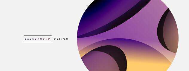 Creative geometric wallpaper. Minimal abstract background. Circle and wave composition vector illustration for wallpaper banner background or landing page