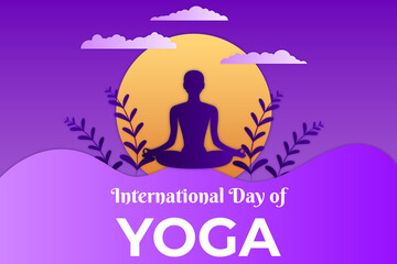 International Yoga Day background. Vector Illustration. 