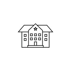 Hotel, Apartment, Townhouse, Residential Thin Line Icon Vector Illustration Logo Template. Suitable For Many Purposes.