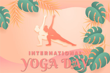 International Yoga Day background. Vector Illustration. 
