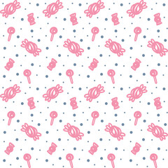 Simple Cartoon Candy Seamless Pattern