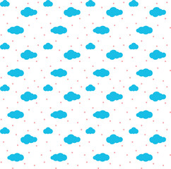 Fototapeta na wymiar Simple Cartoon Cloud Seamless Pattern