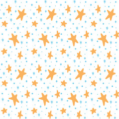 Simple Cartoon Sparkly Star Seamless Pattern