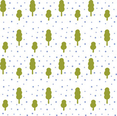 Simple Cartoon Tree Seamless Pattern