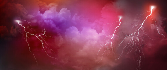 Lightning, thunder cloud dark cloudy sky