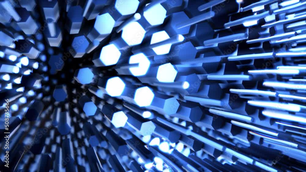 Poster 3d animation sci-fi sphere. abstract technology, science, engineering artificial intelligence backgr