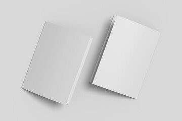 Realistic blank bifold brochure illustration for mockup. 3D Render.