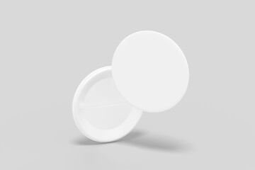 Realistic blank pin badge illustration for mockup. 3D Render.