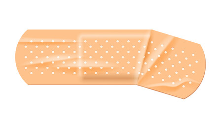 Beige adhesive antibacterial bandage, masking tape, 3d crumpled glue plastic patch