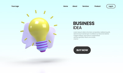 business idea concept illustration Landing page template for business idea concept background