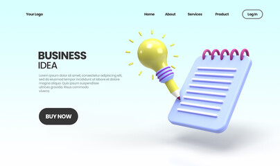 business idea concept illustration Landing page template for business idea concept background