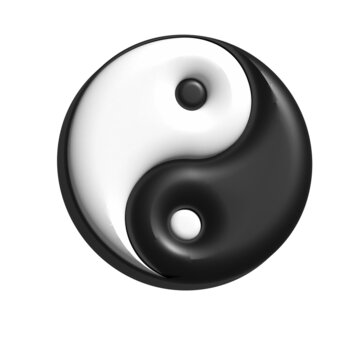 black and white yin yang on a white background.