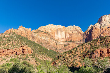 Fototapeta premium scenic mountains at Zion national Park seen from valley