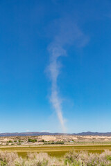 Fototapeta na wymiar small tornado in the desert in Nevada