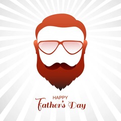 Beautiful man face on happy fathers day card background