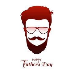 Beautiful man face on happy fathers day card background