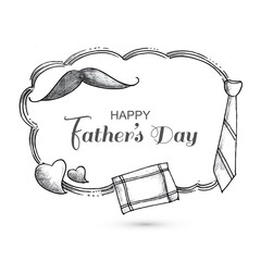 Hand draw sketch happy fathers day card background
