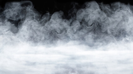 Obraz na płótnie Canvas smoke overlay effect. smoke texture overlay. fog overlay effect. realistic smoke background. atmosphere overlay effect. Isolated black background. Misty fog effect. fume, vapor overlay. steam overlay.