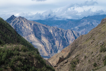 September in the mountains of Dagestan. Surroundings of the village of Gimry. Russian Federation
