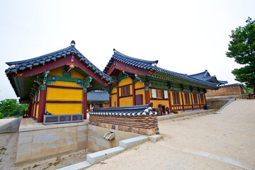 Naksansa or Naksan Temple is a Korean Buddhist temple complex in the Jogye order of Korean Buddhism that stands on the slopes of Naksan Mountain.