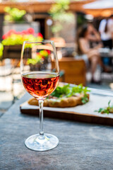 wine on the summer terrace
