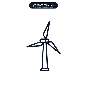 wind turbine icon symbol template for graphic and web design collection logo vector illustration