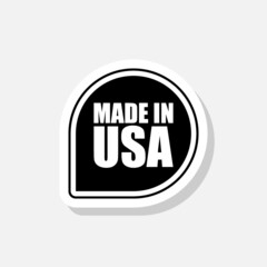 Made in USA speech bubble sticker icon sign for mobile concept and web design