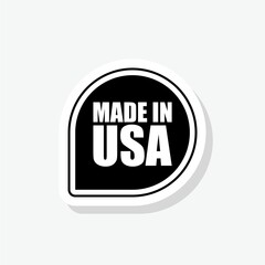 Made in USA speech bubble sticker icon sign for mobile concept and web design