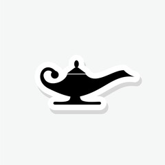 Arabian Magic Oil Lamp icon sticker sign for mobile concept and web design