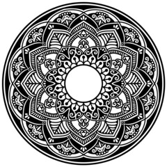 マンダラアート(メヘンディ、花、レース調)